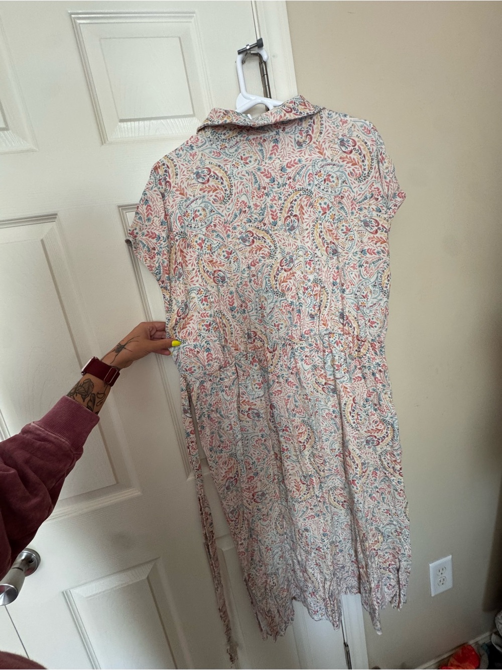 Lucky Brand Paisley Maxi Dress in Pink & Blue Size 2X Like New - Picture 4 of 5